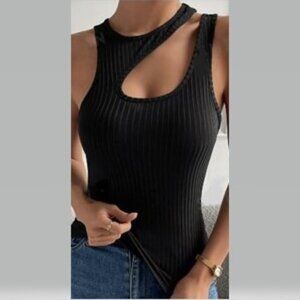 Black Cutout Tank Top